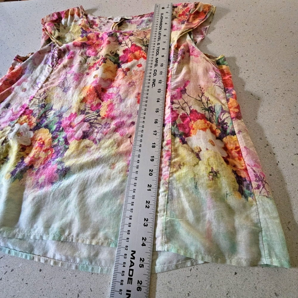 Laura Ashley cotton voile top with floral print size 14 - Picture 6 of 9